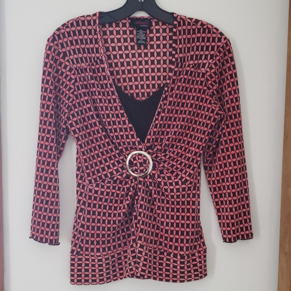 Clothing Co by notations Medium Coral/ Brown top